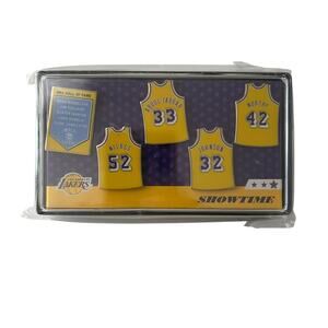 Los Angeles Lakers Showtime Retired Jerseys Pins Set Johnson Abdul-Jabbar SEALED